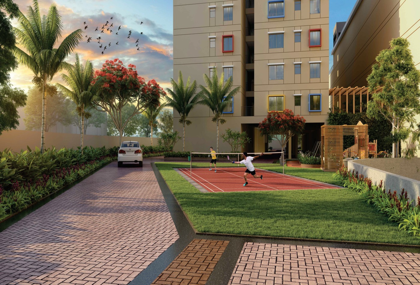 Badminton court in the residential complex at The Crest