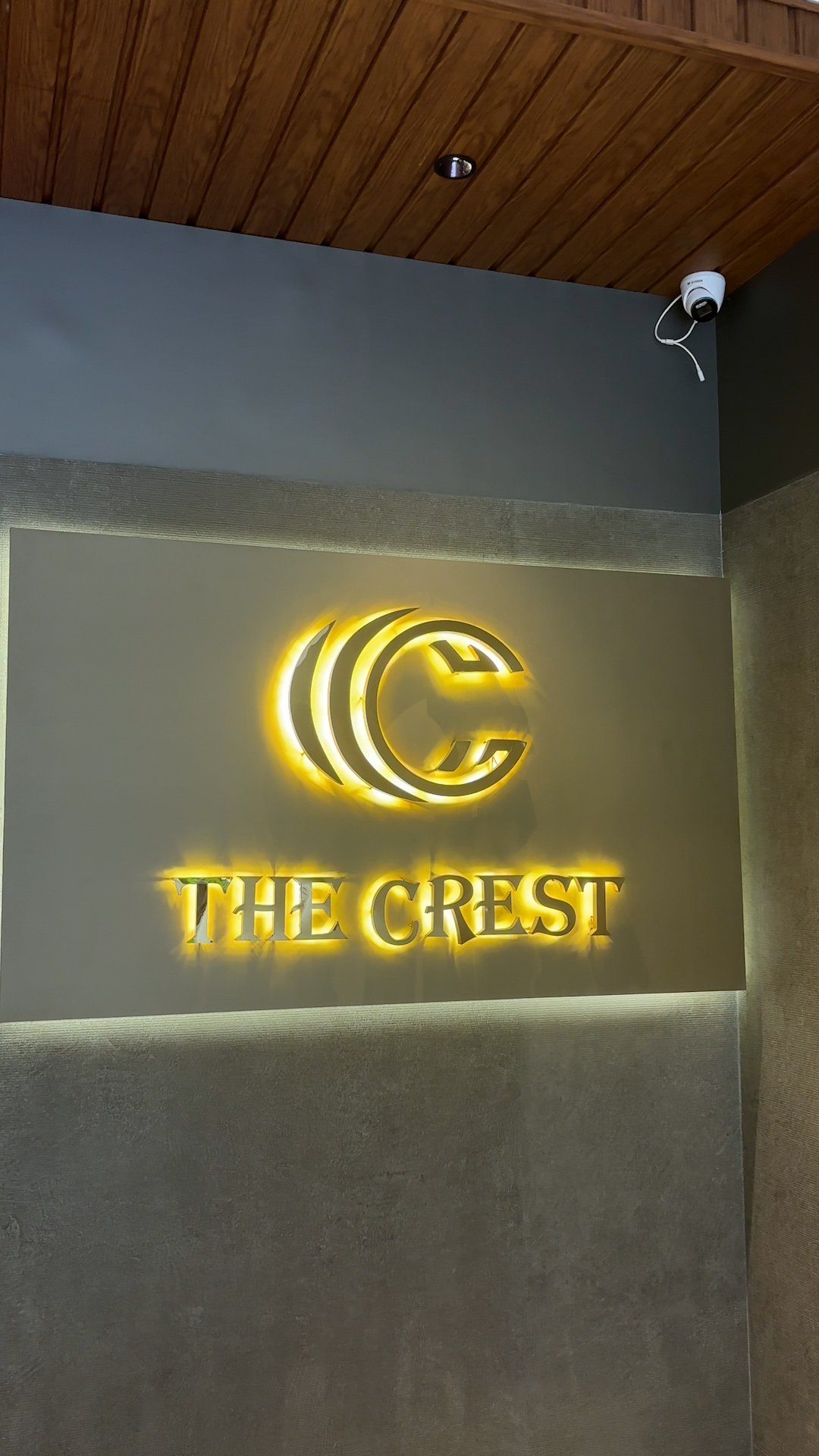 The Crest illuminated lobby signage, Siliguri